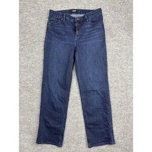 Hudson Jeans Womens 8 Blue Dark Wash Mid Rise Straight Denim Stretch 32x29.5